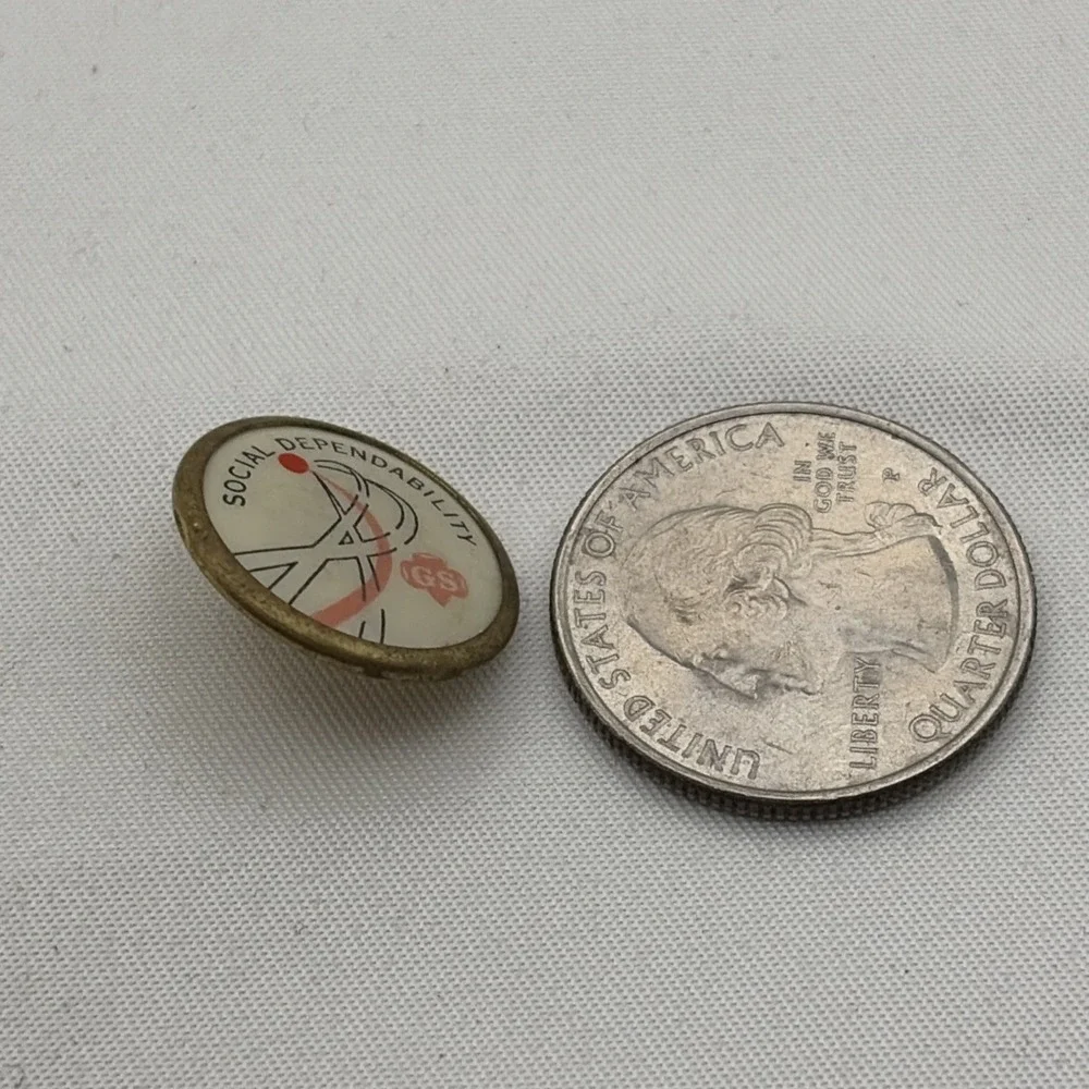 Vintage Girl Scouts Social Dependability Award Lapel Hat Pin
